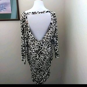Torrid sz 2 fitted spandex leopard backless dress